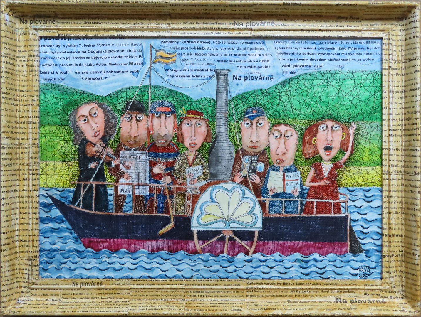 20. Milan Hencl, Na Plovárně, komb. technika, 51 x 67 cm