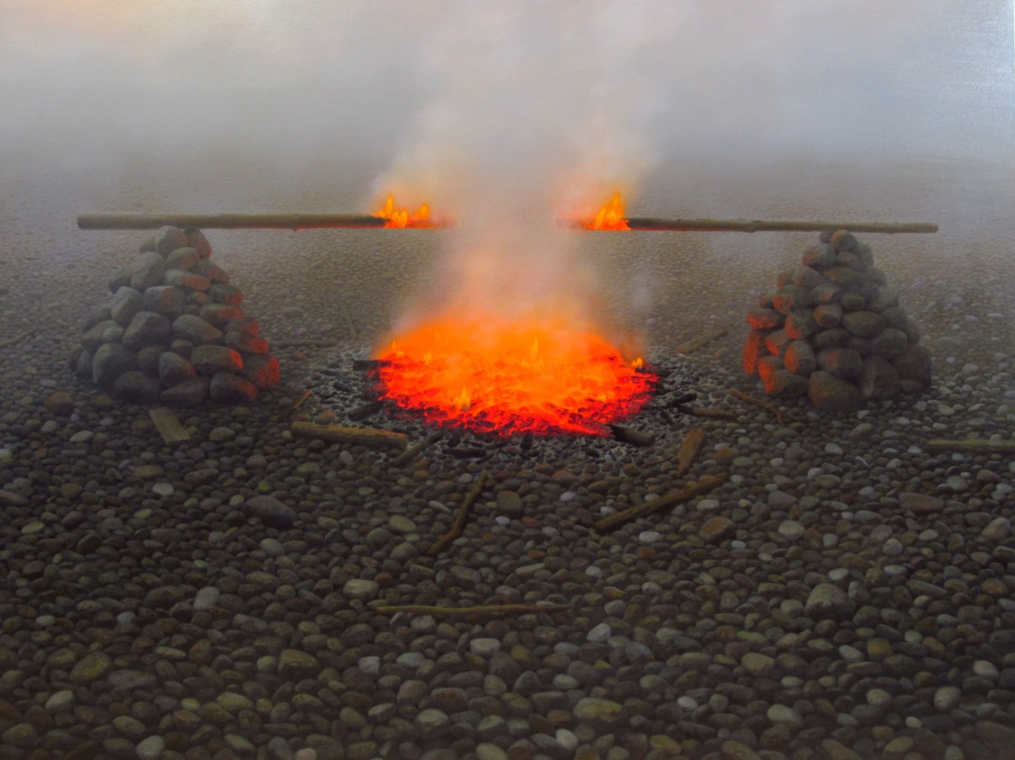 Oheň u Bodamského jezera, 2014, 150x200cm (1)
